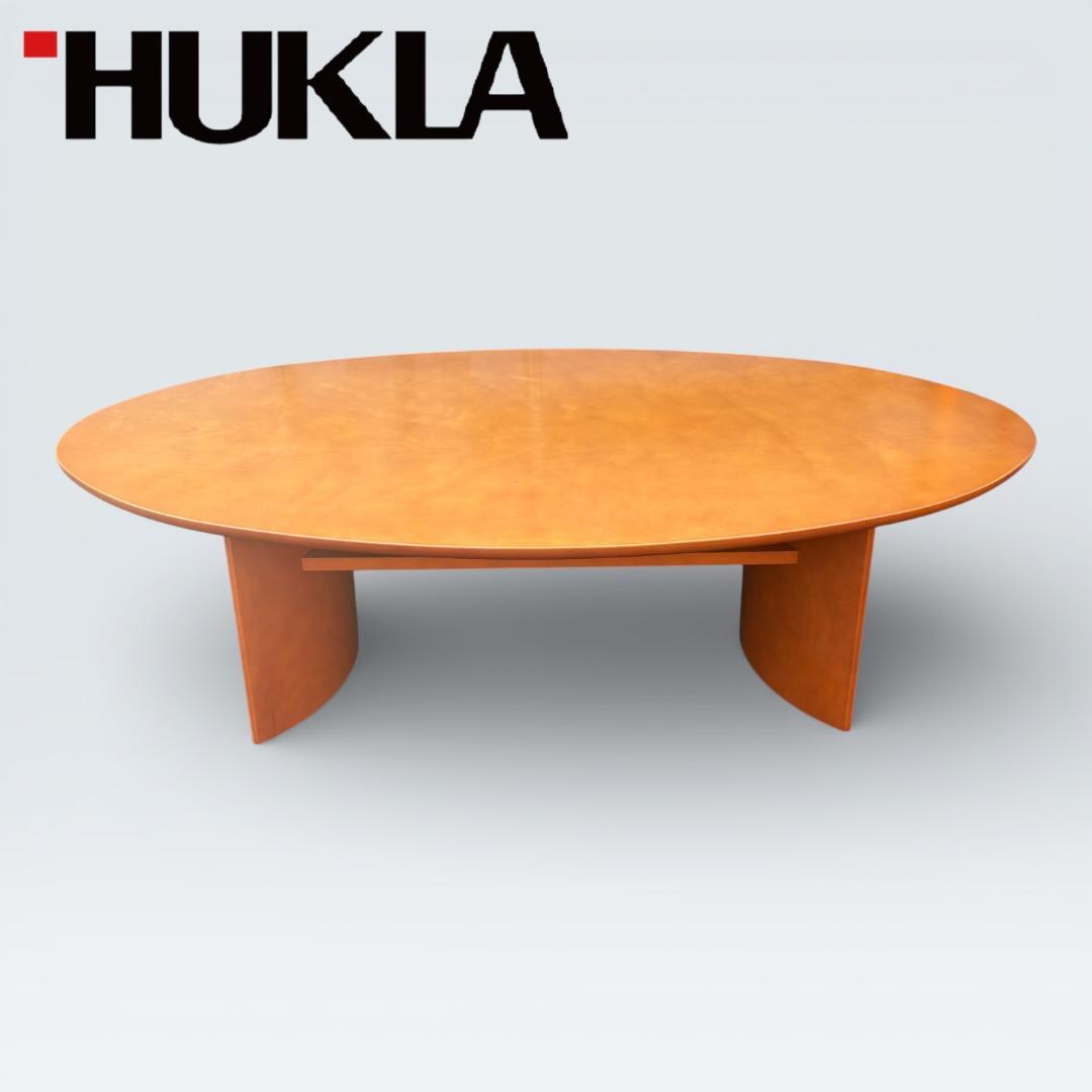 【期間限定セール】HUKLA リビングテーブル オーバル 木目 140cm