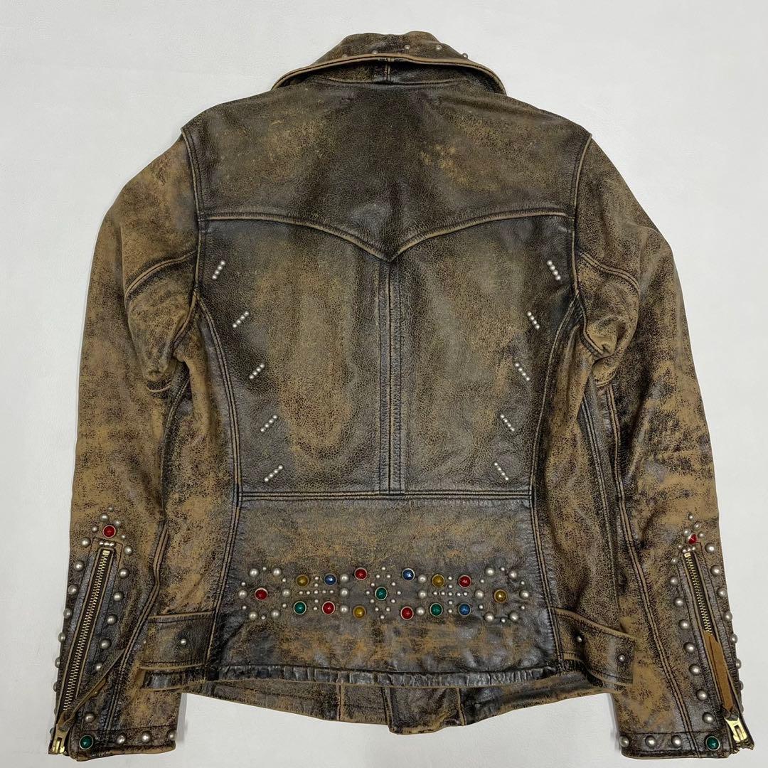 世界100着限定 RRL ラルフローレン スタッズ レザージャケット