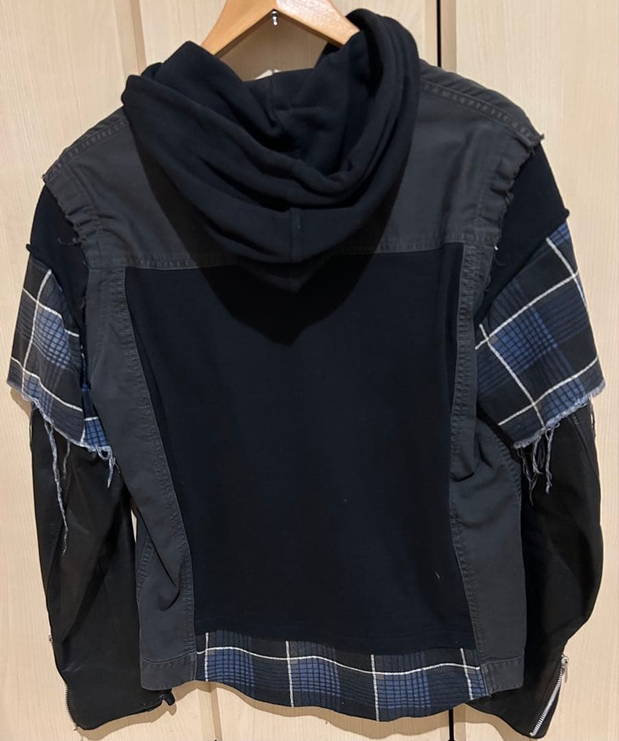 アンダーカバーイズム　袖レザーレイヤードジャケットundercover サイズ3