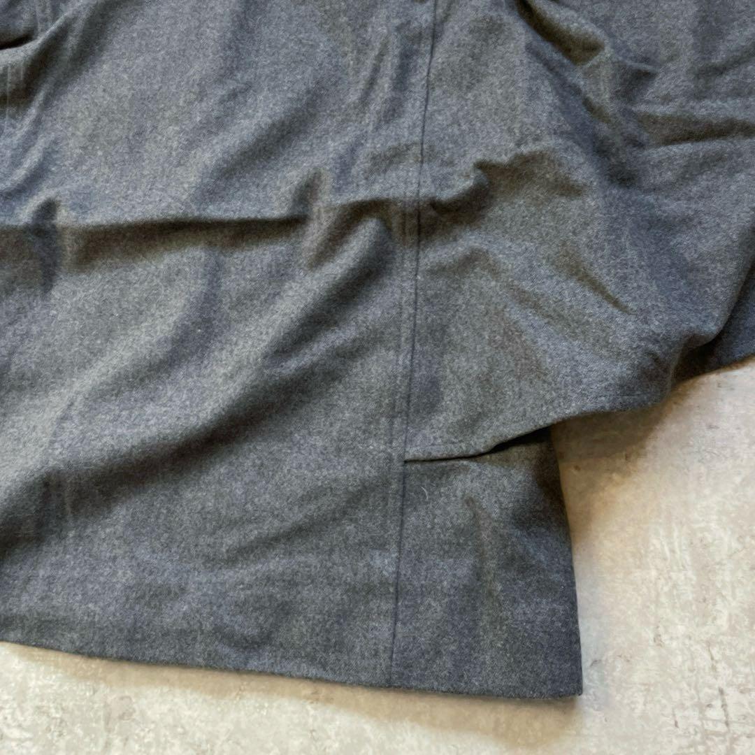 ジバンシィ　ポンチョコート　15号　グレー　バンドカラー　ウールコート　3L