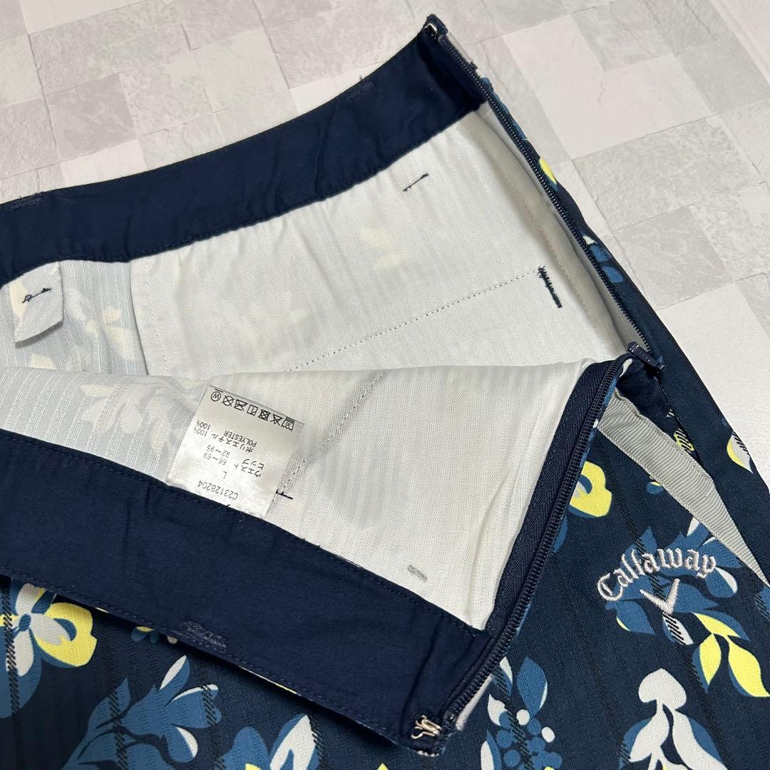 美品 キャロウェイ ゴルフウェア セットアップ 花柄 ネイビー Lサイズ 希少