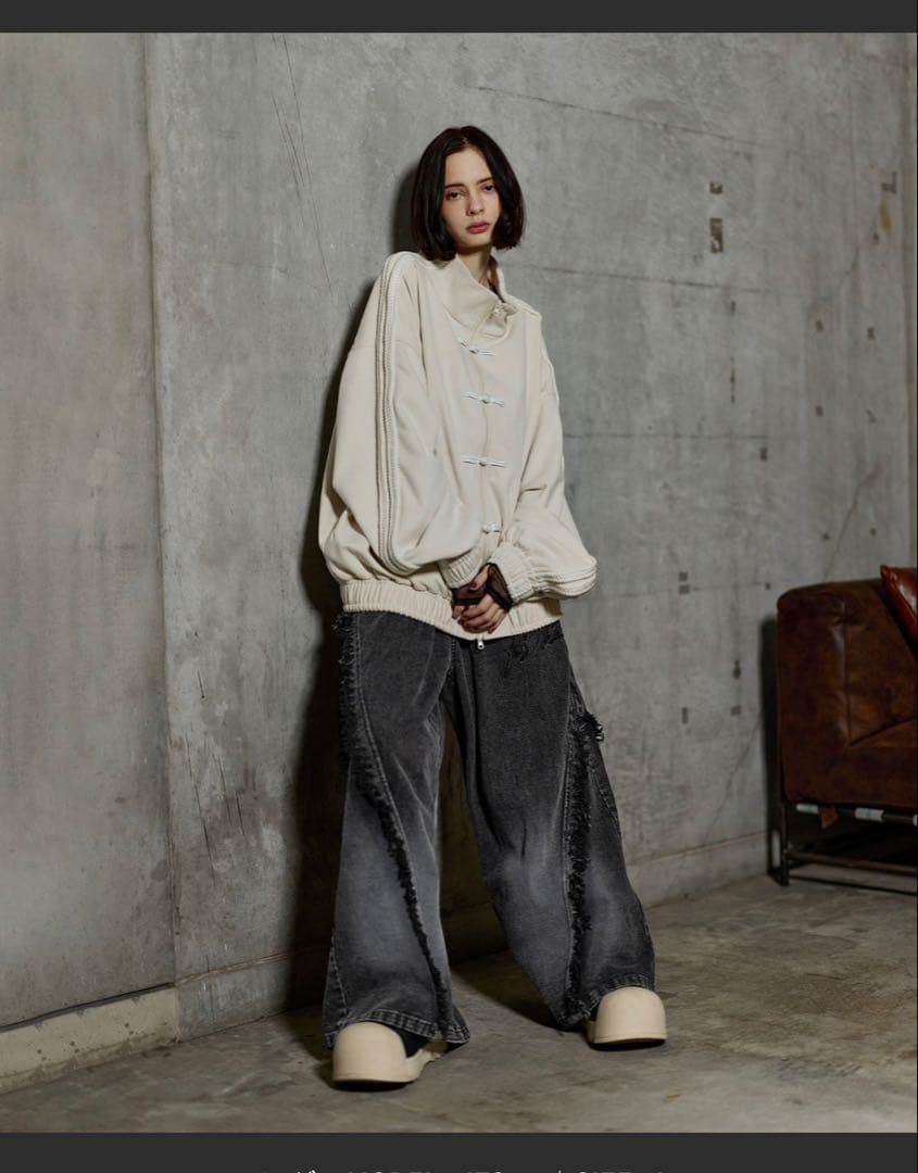 【ERAR】LILL フェイクスウェードサイドラインチャイナトラックジャケット