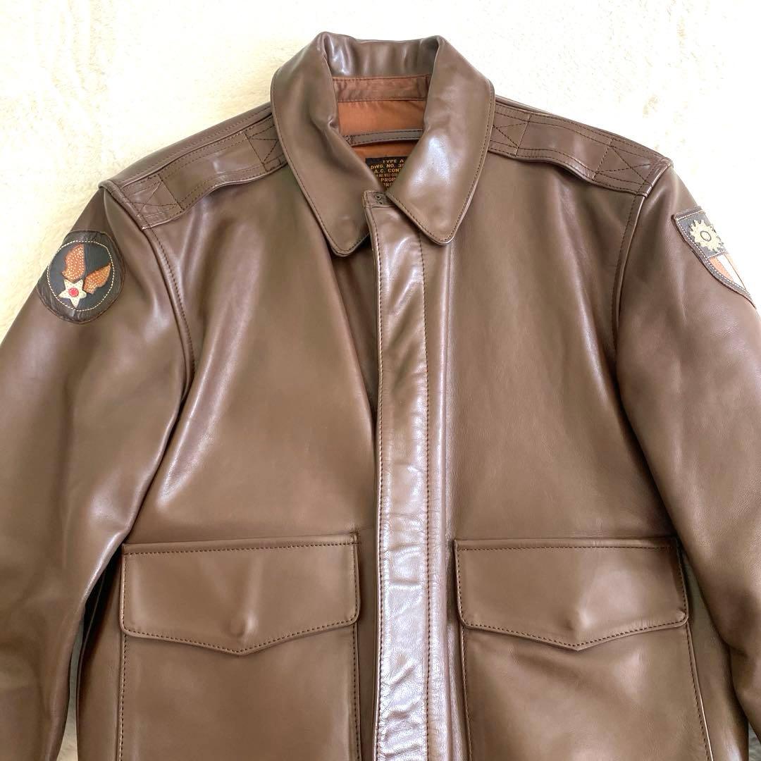A2ジャケット ホースハイド 中田商店 両肩レザーパッチ 36サイズ