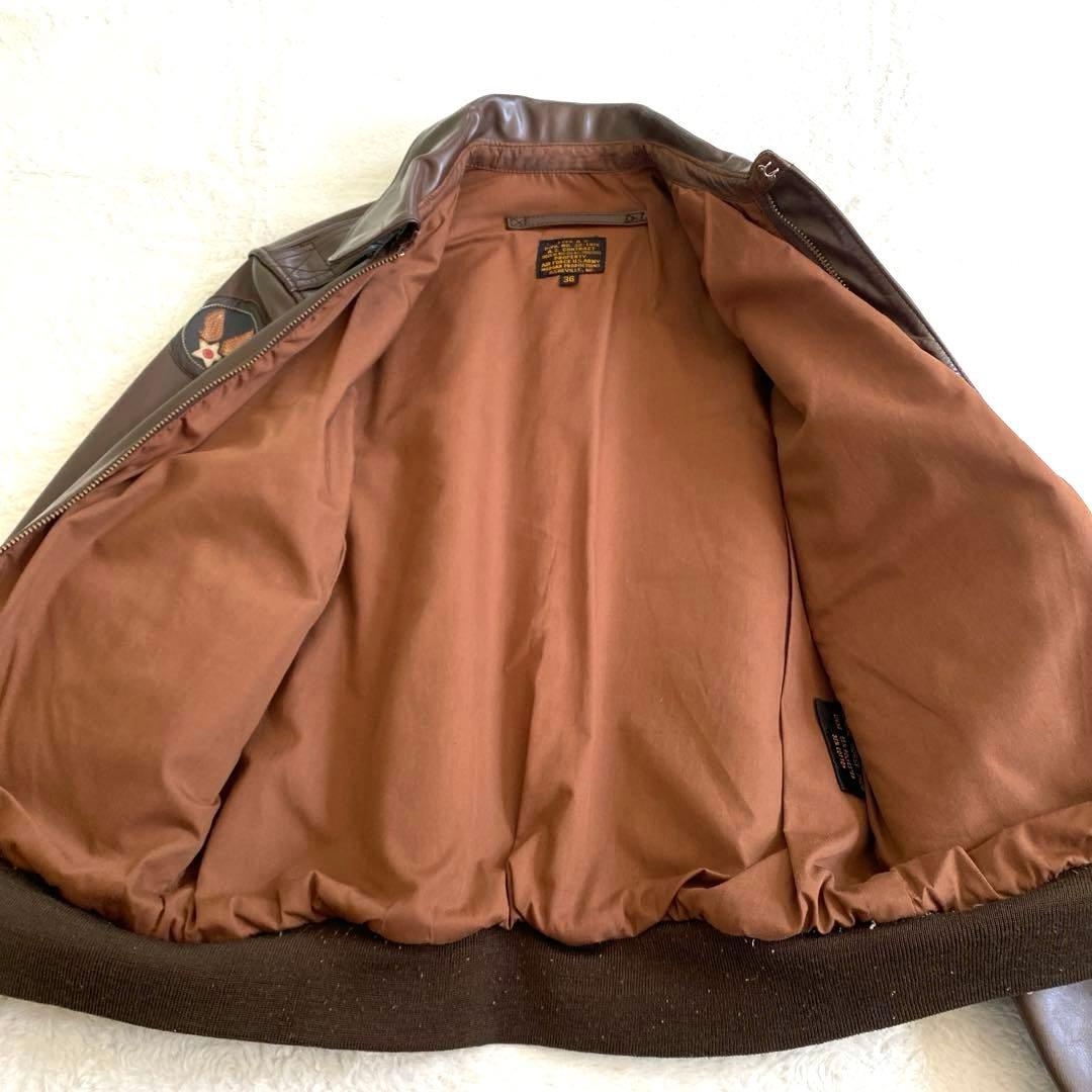 A2ジャケット ホースハイド 中田商店 両肩レザーパッチ 36サイズ