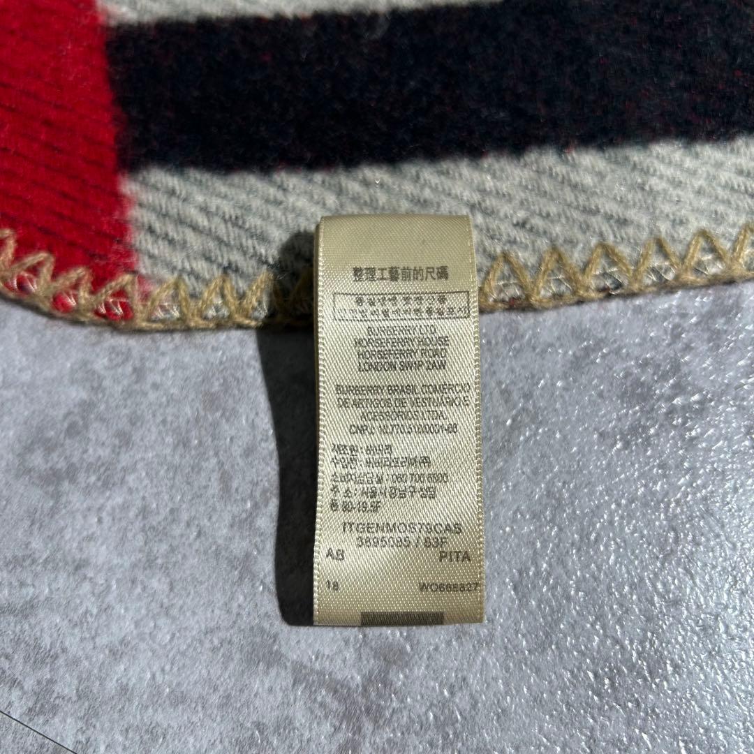 Burberry ウールブランケットショール ケープ ポンチョ