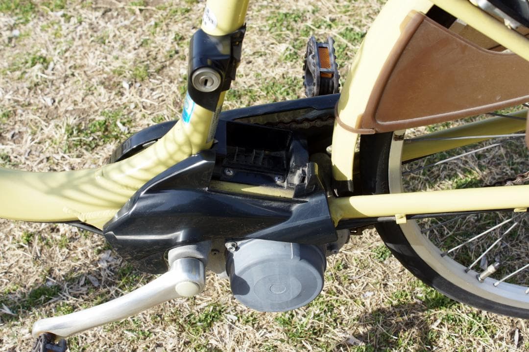 【大阪手渡】希少イエロー！ブリヂストン電動自転車/子乗せ/整備済/大容量バッテリ