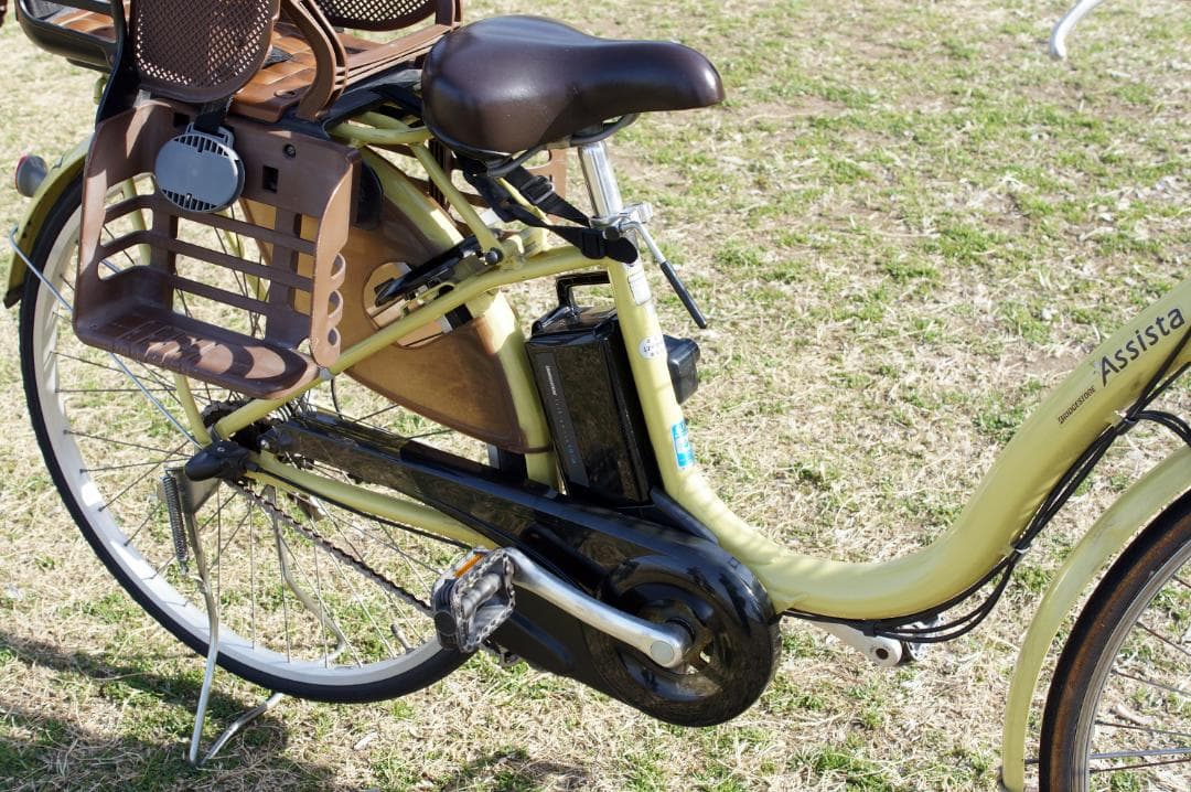 【大阪手渡】希少イエロー！ブリヂストン電動自転車/子乗せ/整備済/大容量バッテリ