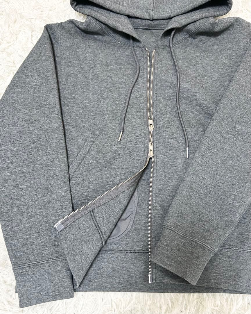 スピックアンドスパン　ストレッチジップ フードパーカー　グレー