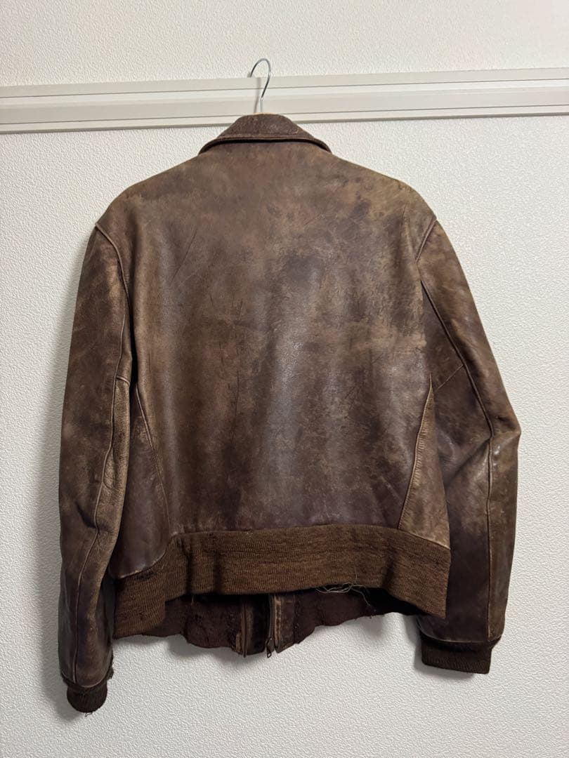 50sヴィンテージ Sears レザーフライトジャケット CROWNジッパー搭載