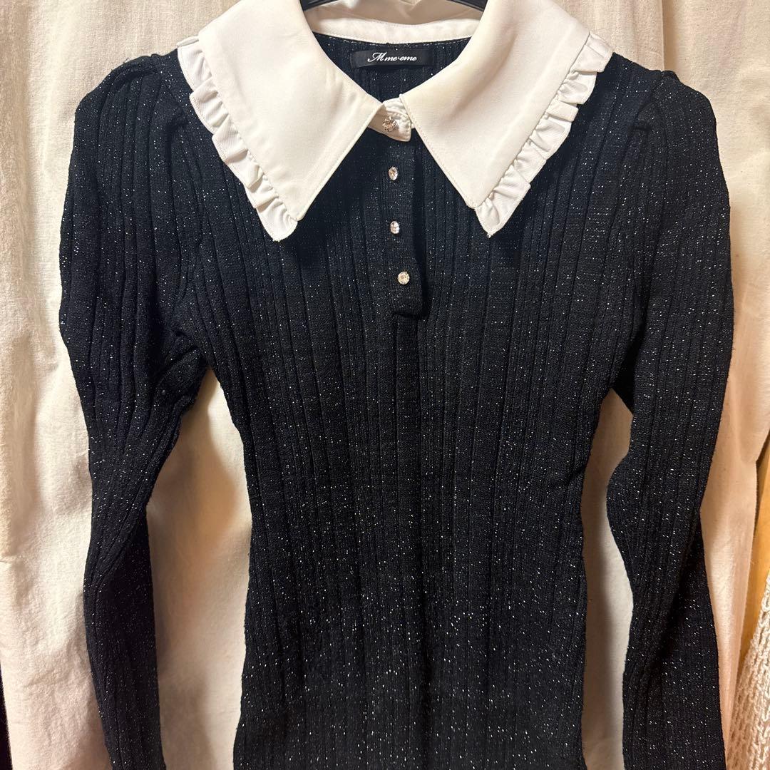 ※専用 エムミーエメ M me eme フリルカラーニットワンピース 黒