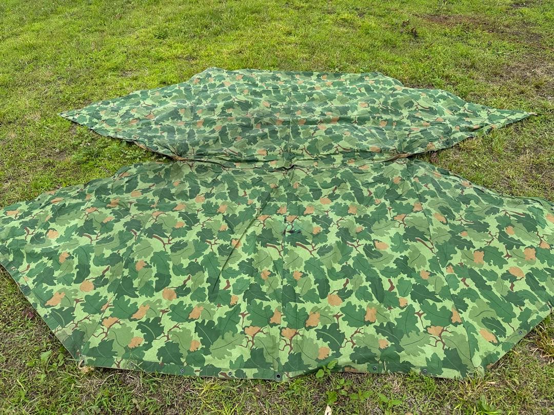 軍幕 リバーシブル USMC アメリカ軍 ミッチェルパターン パップテント 2枚