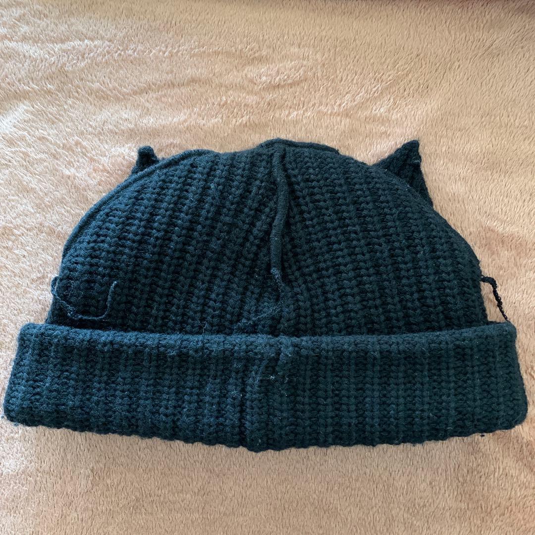 LOVERBOY 猫耳ニット帽 黒　CHARLES JEFFREY