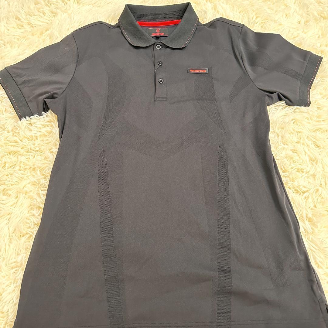 ブリーフィング ゴルフウェア ラッセルメッシュデザイン ポロシャツ ブラック L