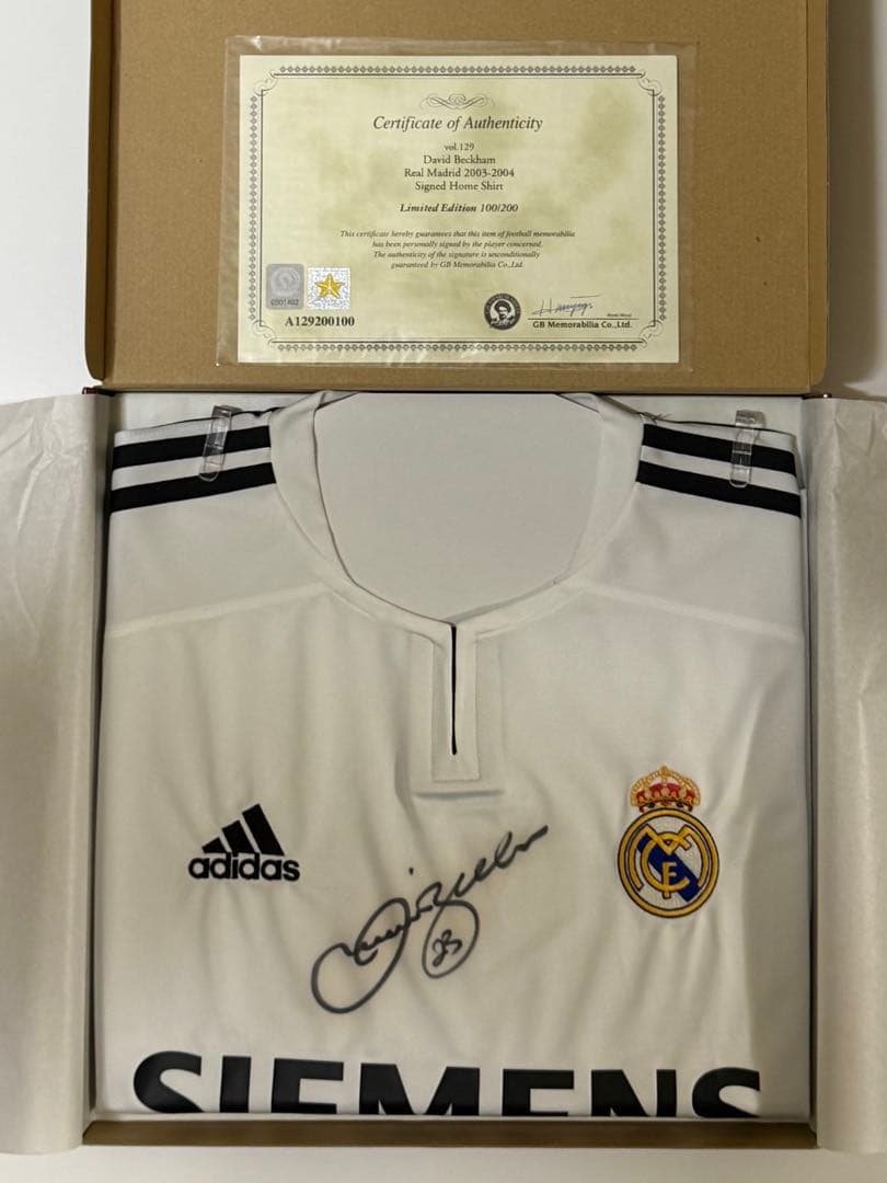 証明書付 ベッカム 直筆デュアルサイン入り ユニフォーム