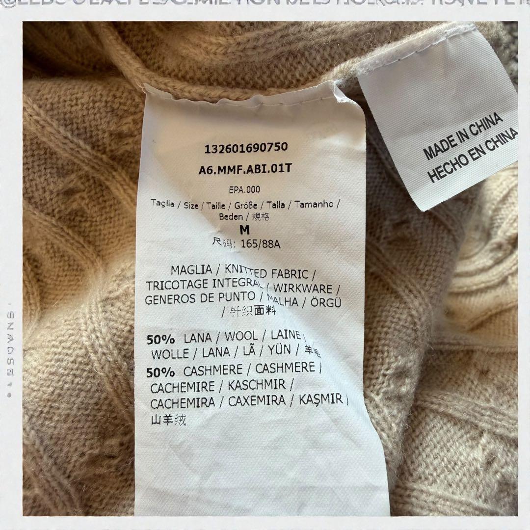 春先◎Max Mara カシミヤ混ケーブル編み ニットワンピース M