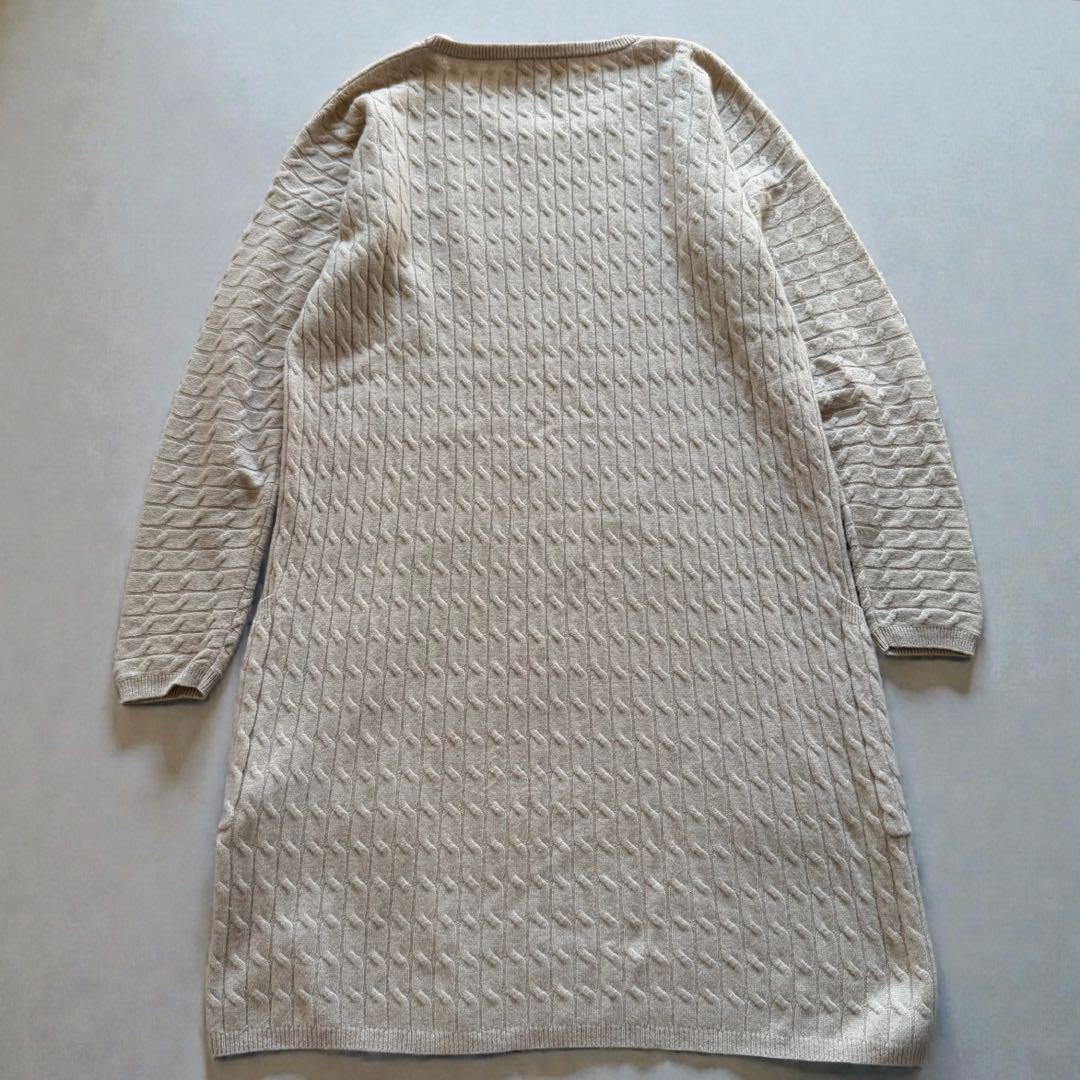 春先◎Max Mara カシミヤ混ケーブル編み ニットワンピース M