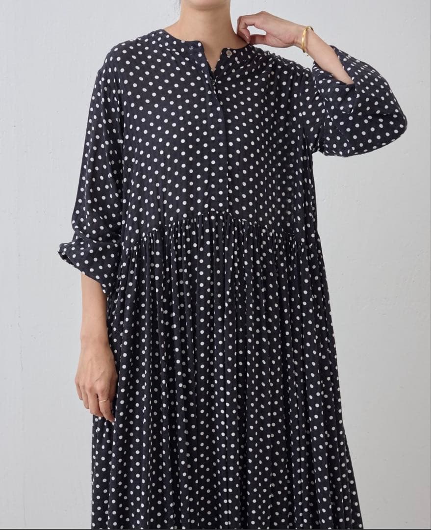 【サイズ2】BEARDSLEY ビアズリー　ドットギャザーワンピース