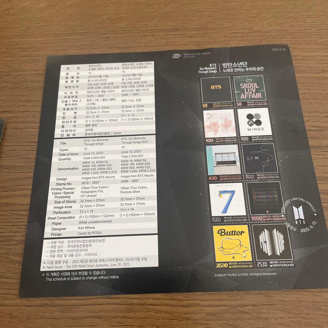 BTSデビュー10周年記念切手セット