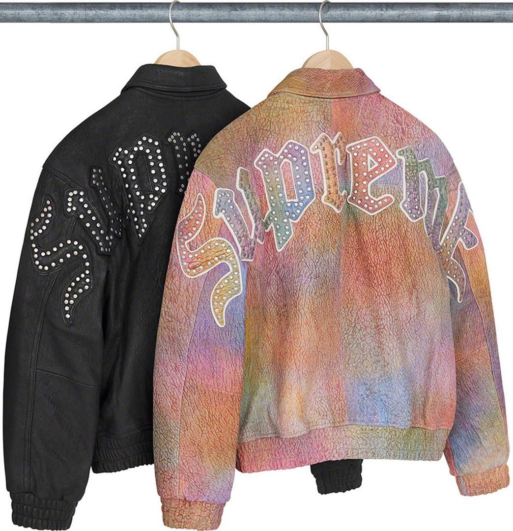 た*様 XL supreme pebbled lether varsity ja