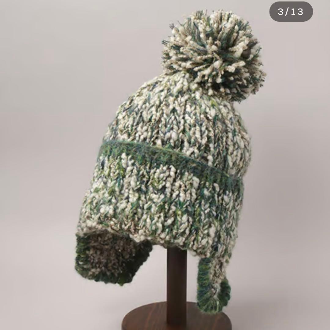 CA4LA ☆新品タグ付きグリーンポンポン付きニットキャップ