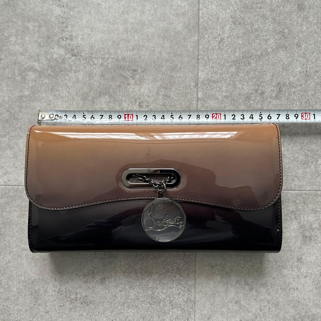 クリスチャンルブタン リヴィエラ クラッチ エナメル ブラウン系 グラデ 箱付