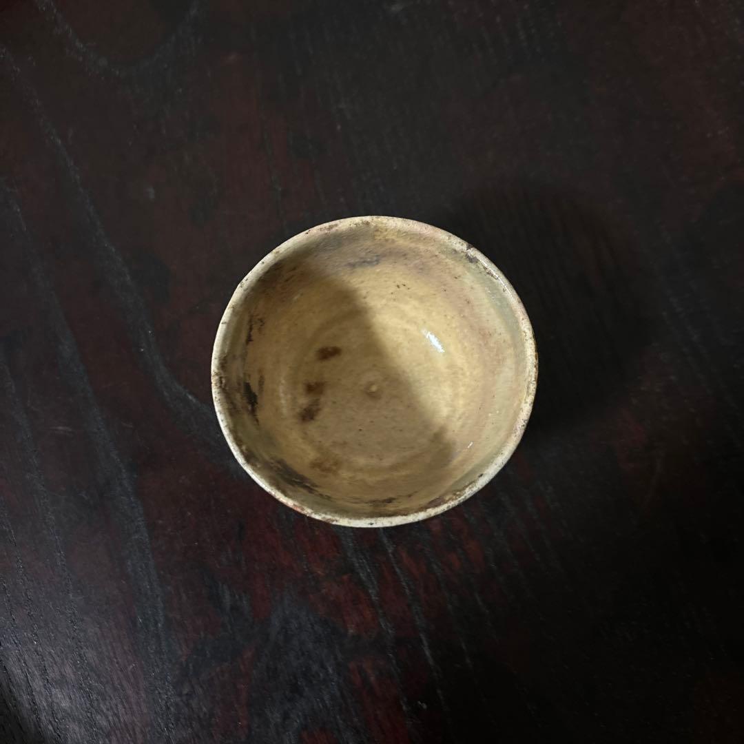 灰釉時代盃　ぐい呑み　酒器　江戸　古民芸　御深井　美濃　萩　古美術　骨董　李朝