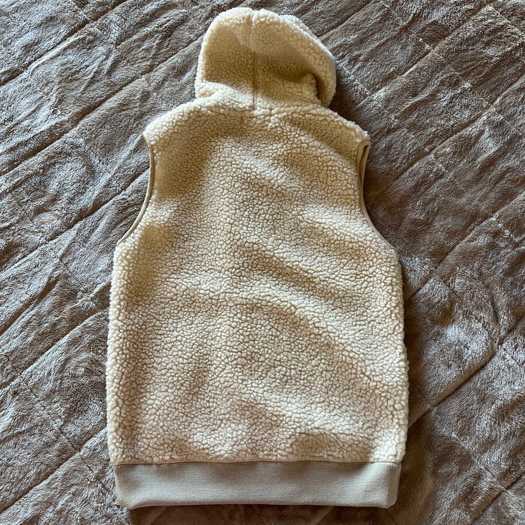 【美品】Gymphlex フード付きボアベスト アイボリー