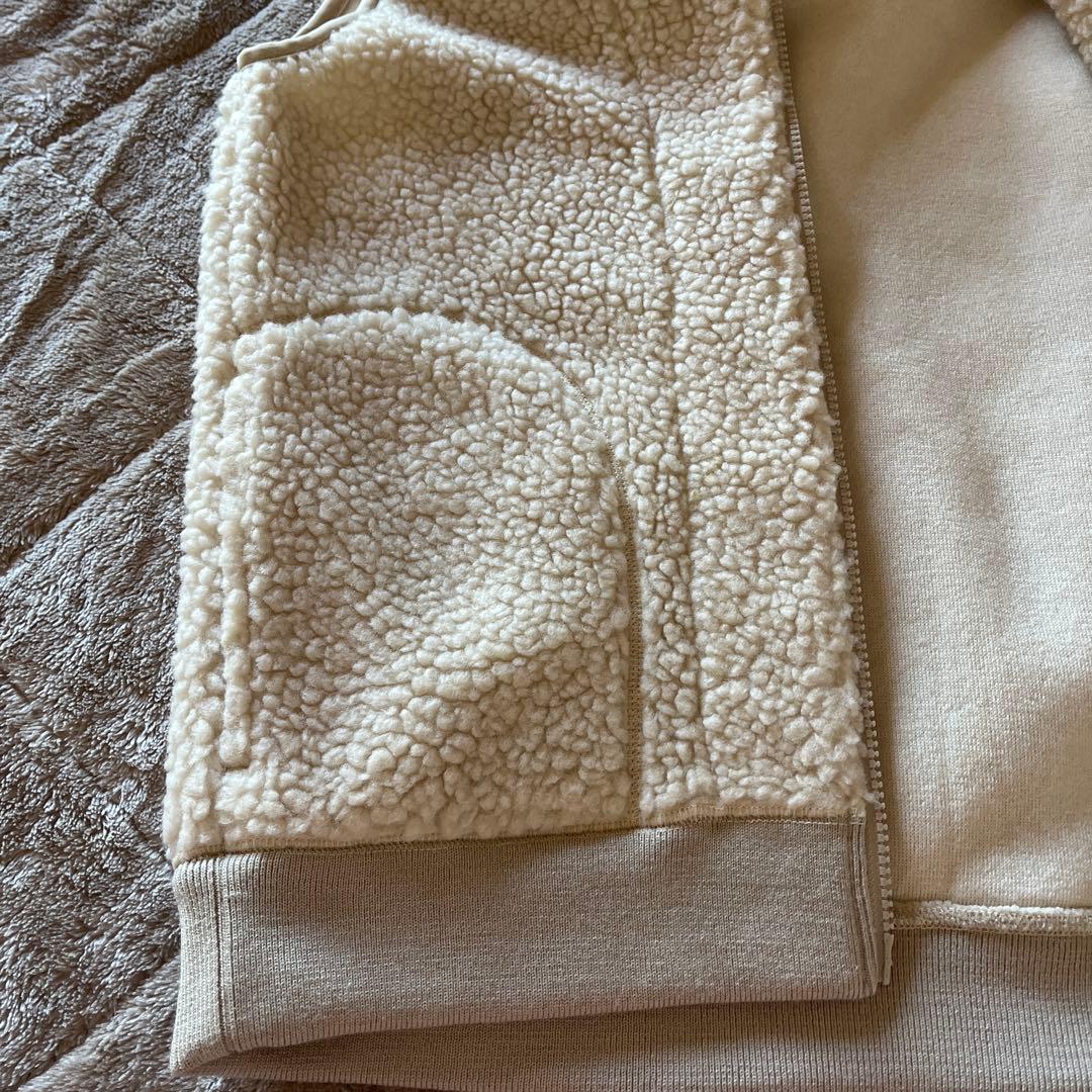 【美品】Gymphlex フード付きボアベスト アイボリー