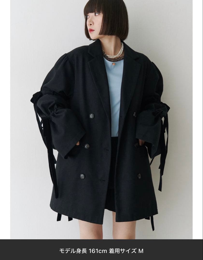 jouetie BIGリボンジャケットコート ブラック