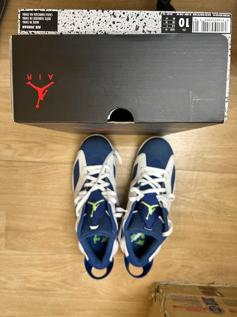 値下げ！Air Jordan 6 ホワイト/ネイビー/グリーン