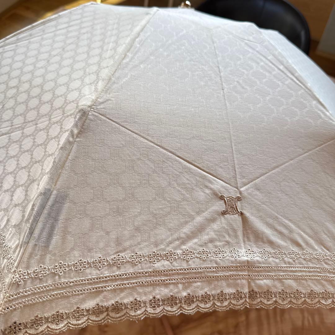CELINE 2段折り畳み刺繍日傘