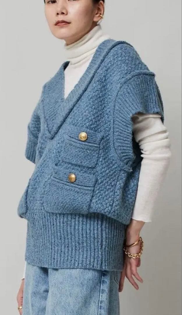 か*る様 カレンソロジーツイーディヤーンニットベスト美品