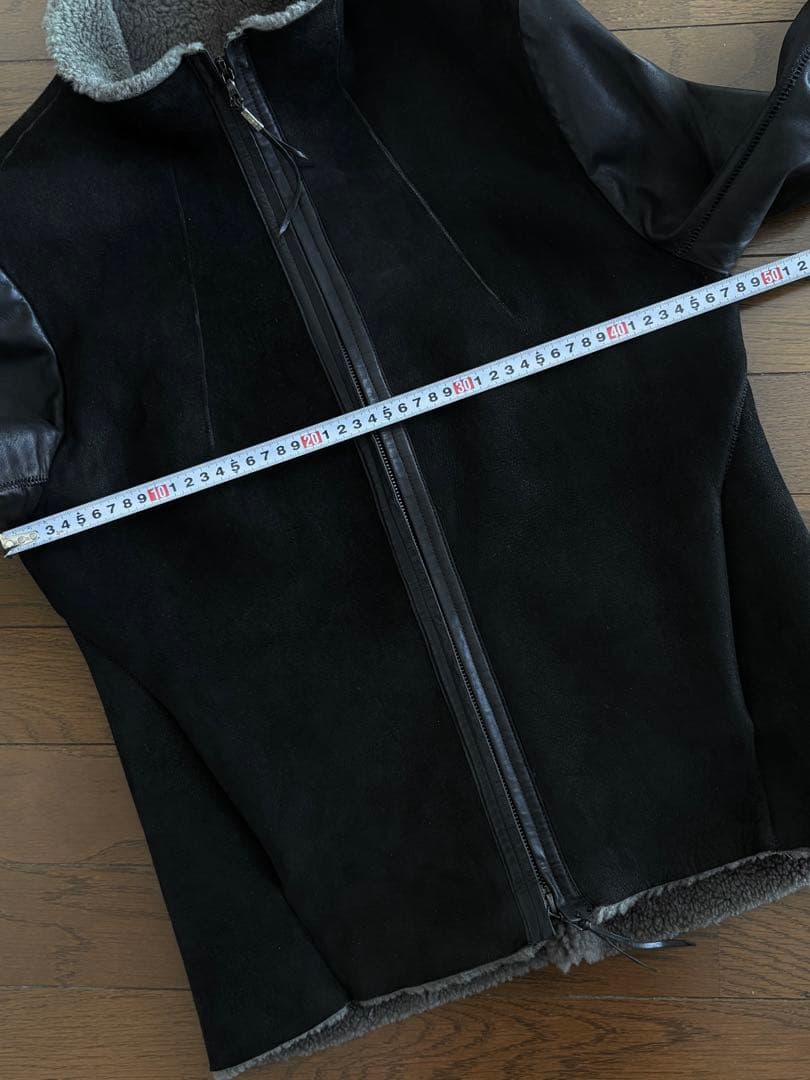 極美品 ISAAC SELLAM ムートン×カーフレザーライダースジャケット