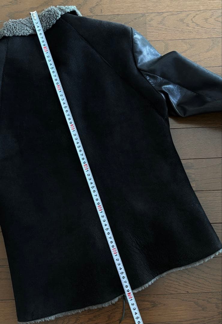 極美品 ISAAC SELLAM ムートン×カーフレザーライダースジャケット