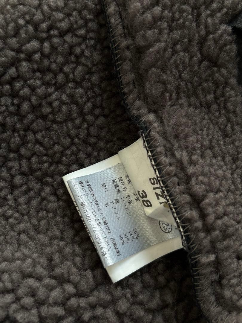 極美品 ISAAC SELLAM ムートン×カーフレザーライダースジャケット