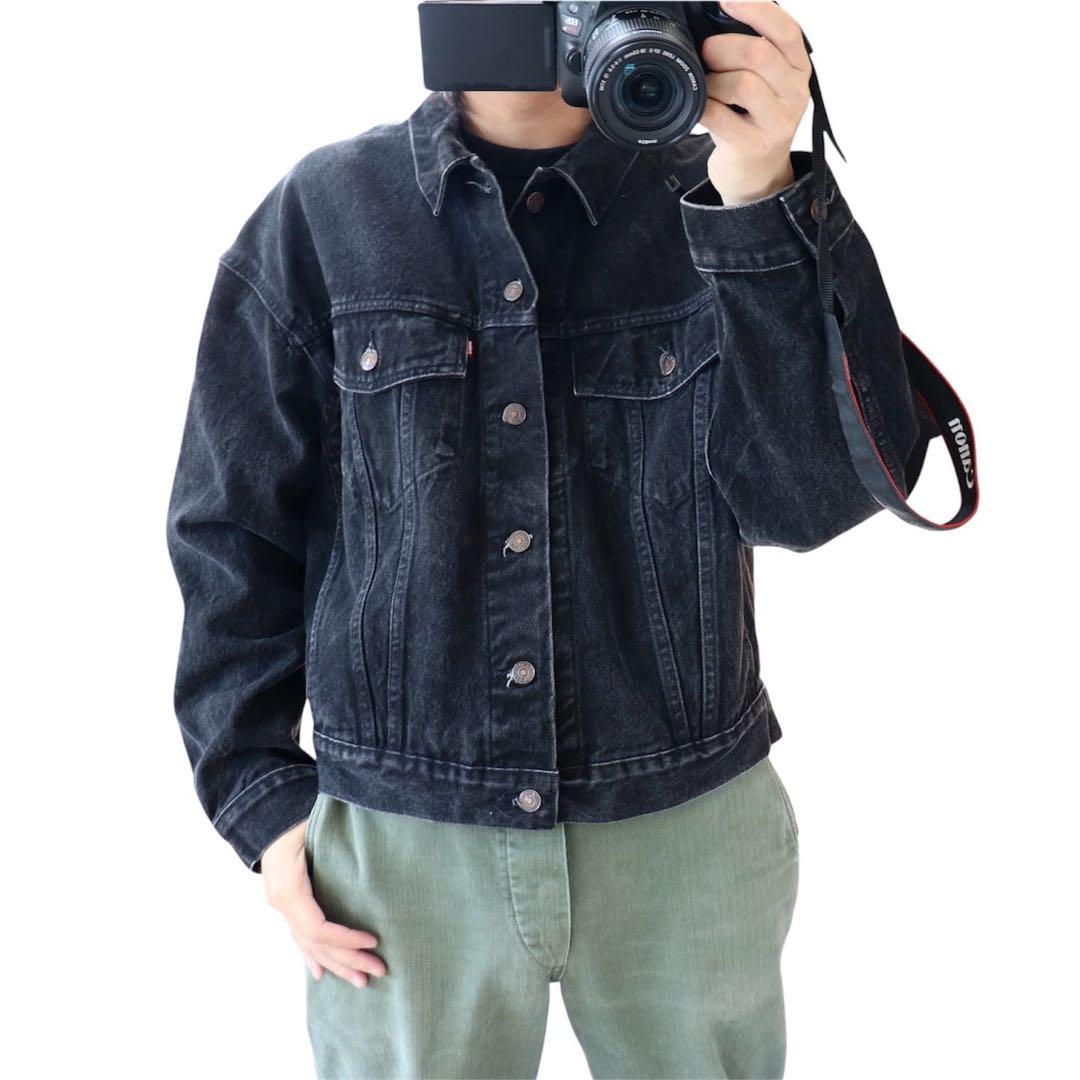 90s USA製 70598 Levi'sリーバイス ブラックデニムジャケット