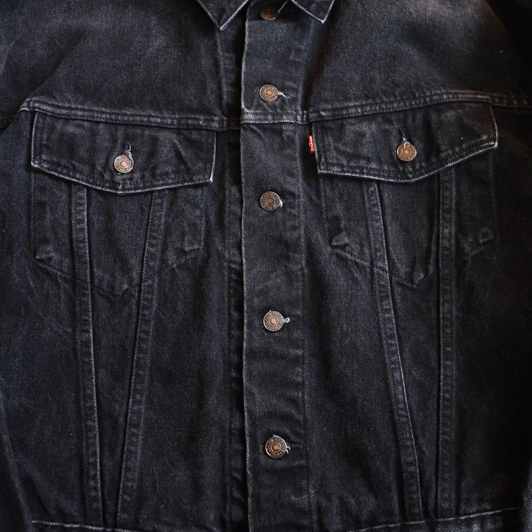 90s USA製 70598 Levi'sリーバイス ブラックデニムジャケット