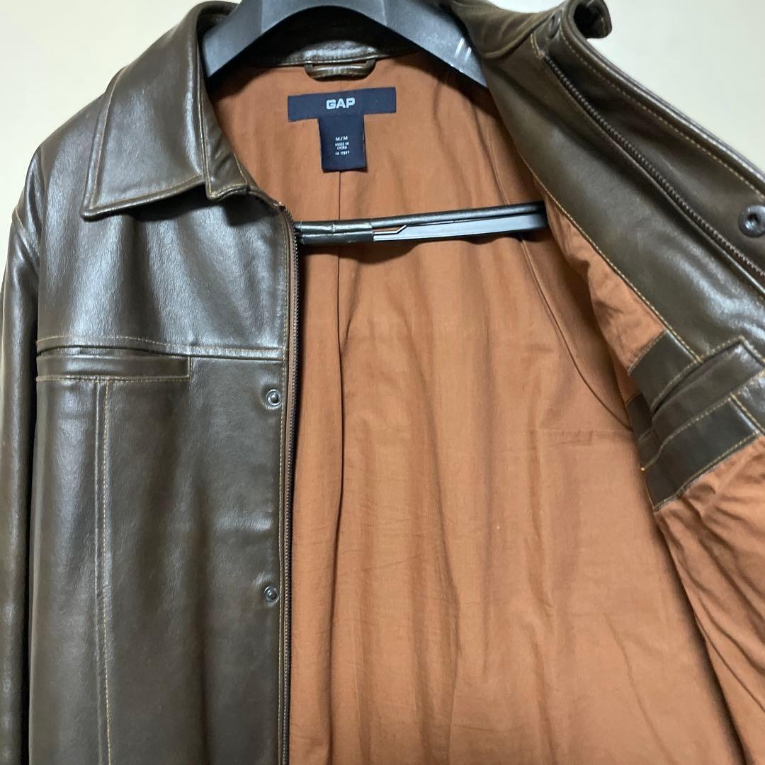 オールドGAP ブラウン レザー ジャケット M