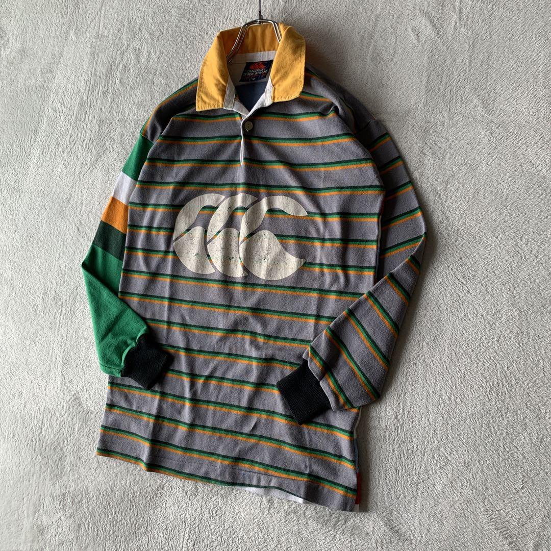 人気 ニュージーランド製 カンタベリー ラガーシャツ ビッグロゴ クレイジー