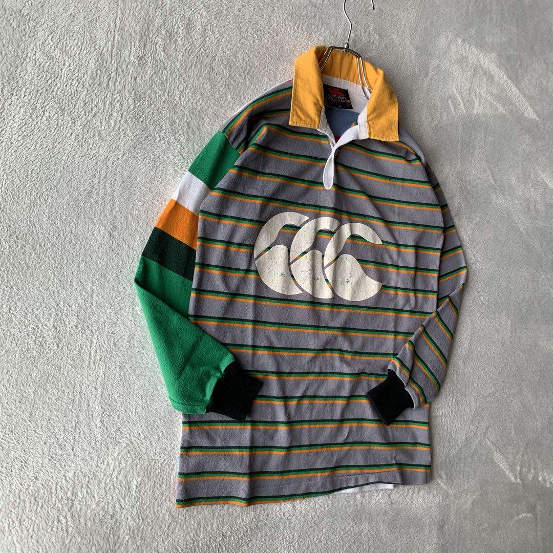 人気 ニュージーランド製 カンタベリー ラガーシャツ ビッグロゴ クレイジー