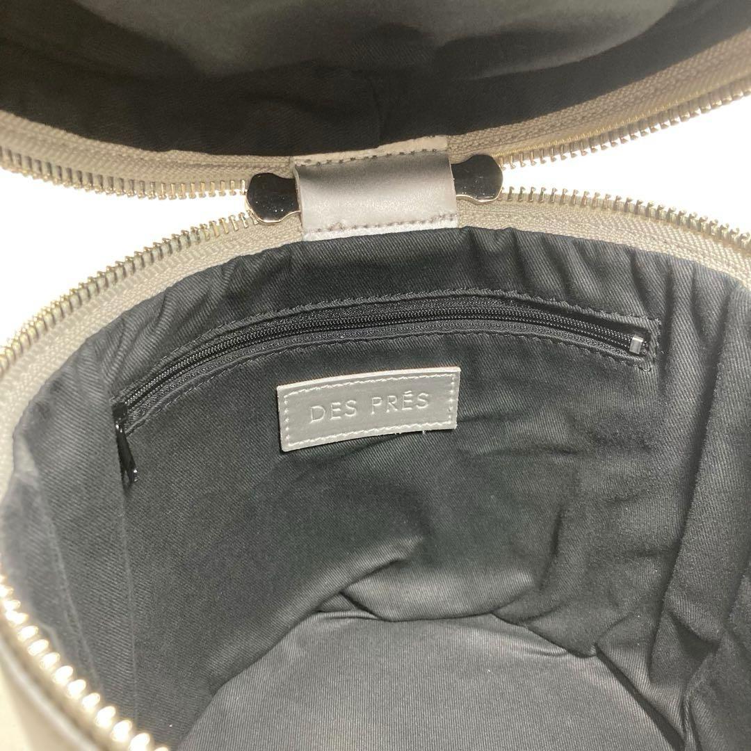 デプレ トゥモローランド 2way バニティバッグ レザー 円柱形 シルバー