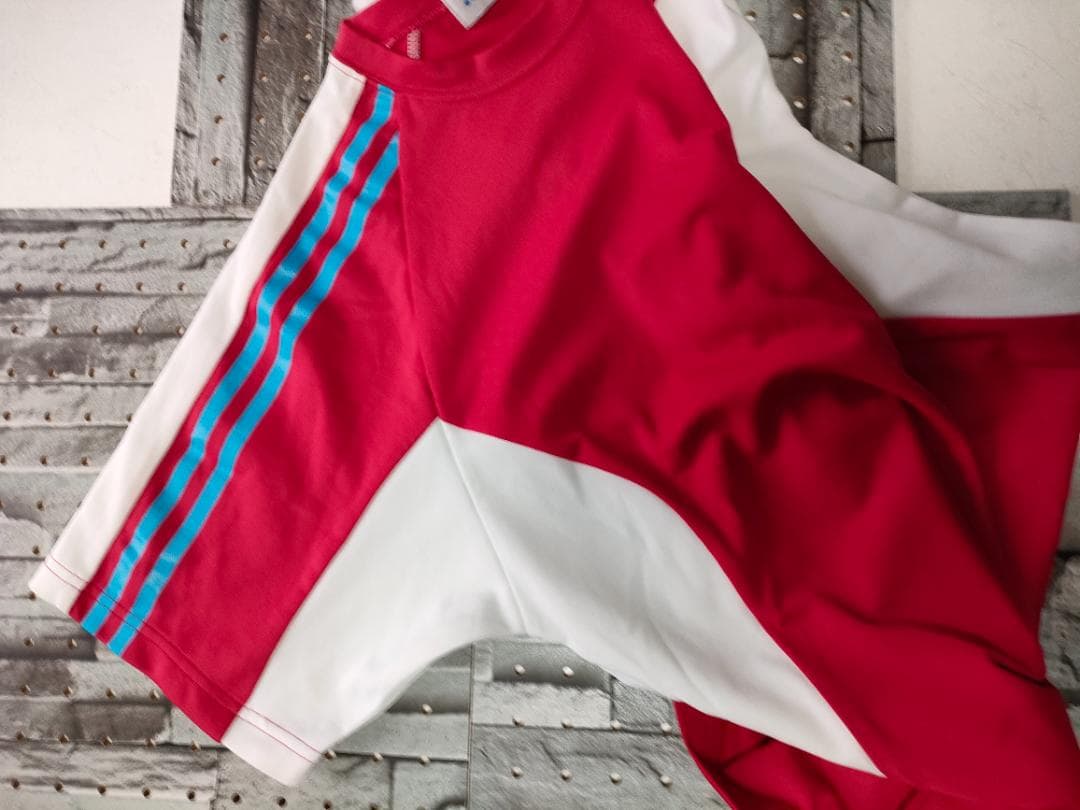 YONEXゲームシャツ 半袖レッド×ホワイト×ブルー バドミントン テニス M