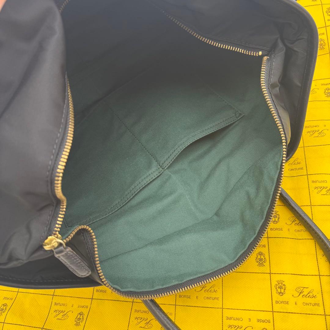 【現行 極美品】フェリージ 9236/DS ナイロン レザー トートバッグ 黒