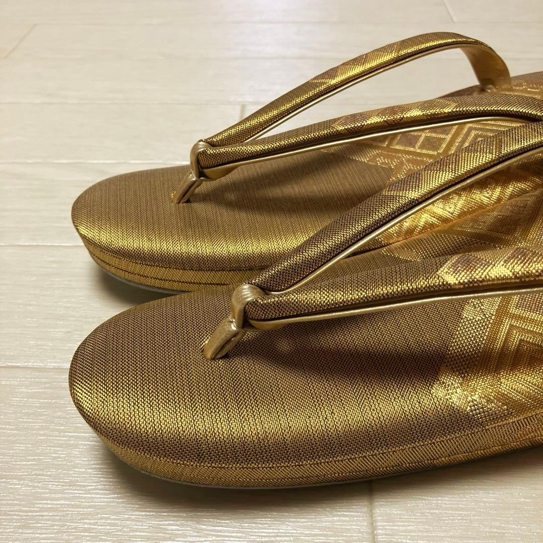 《未使用》正絹　佐賀錦　草履バッグ　ゴールド　草履はおまけ　フォーマル