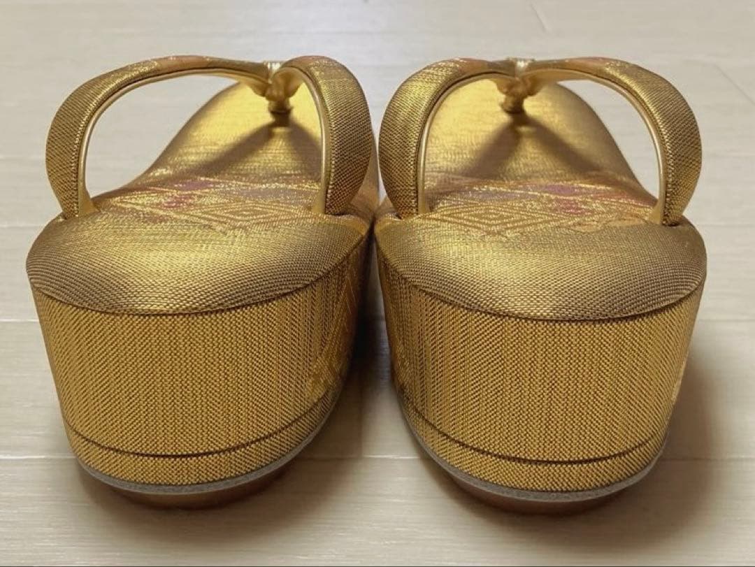 《未使用》正絹　佐賀錦　草履バッグ　ゴールド　草履はおまけ　フォーマル