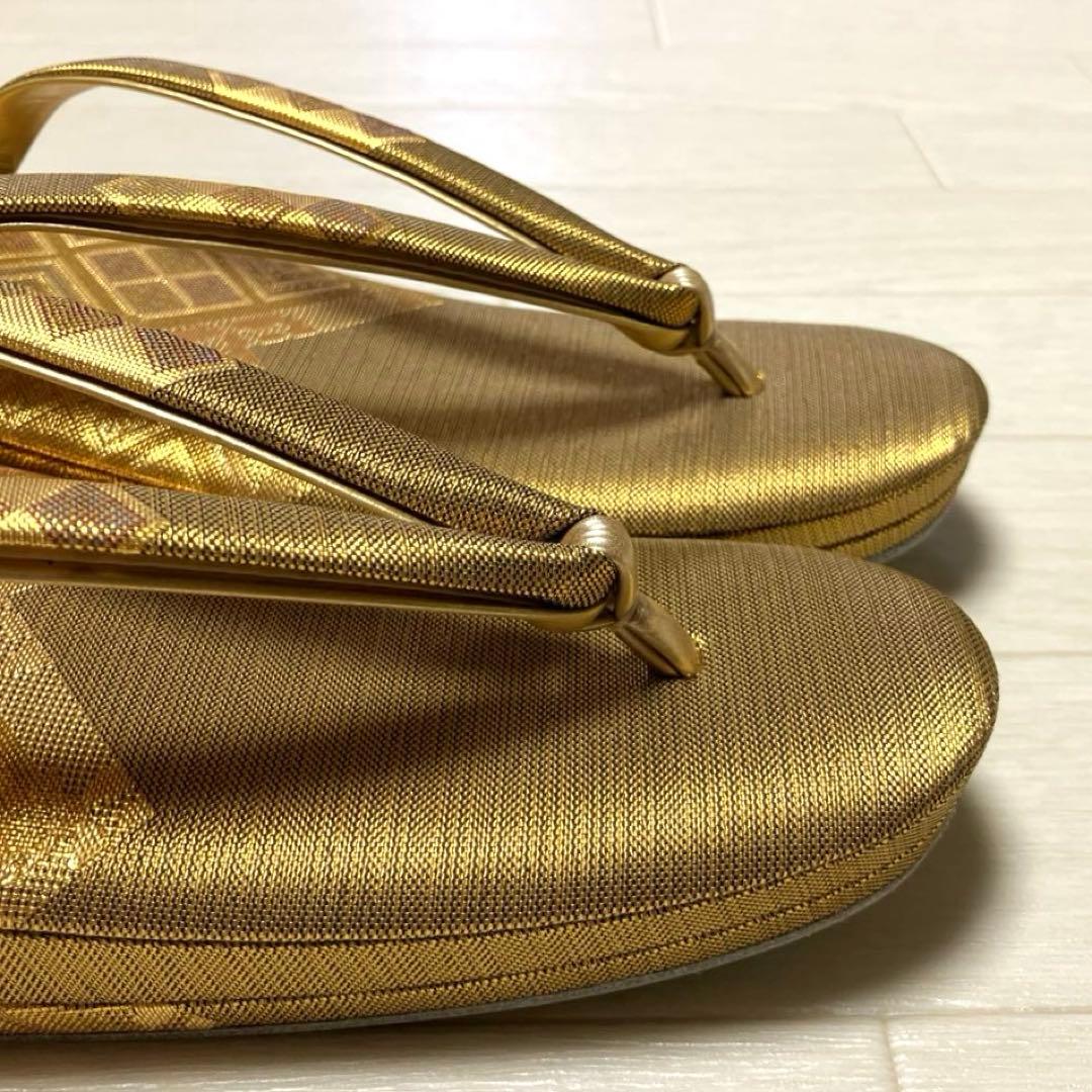 《未使用》正絹　佐賀錦　草履バッグ　ゴールド　草履はおまけ　フォーマル