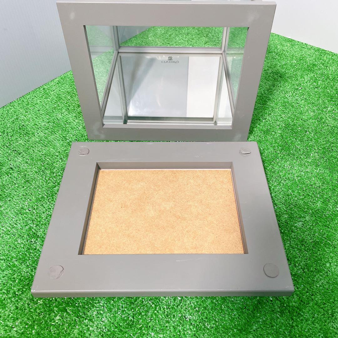 リヤドロ　ガラスケース　LLADRO 枠:グレー　台座:ピンク