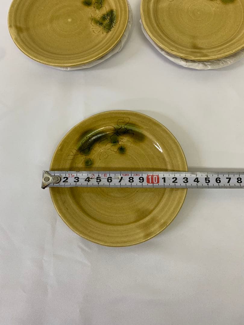 美濃焼伝統工芸士　水野敬子　黄瀬戸皿　5枚セット