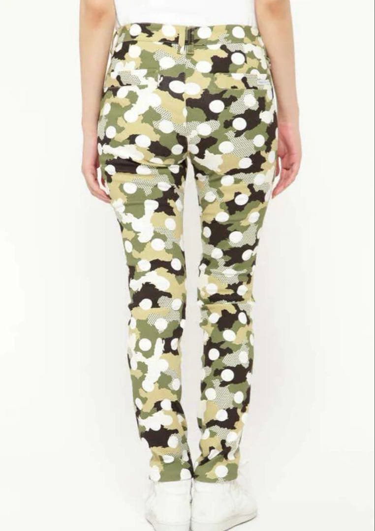 未使用 タグ付 パーリーゲイツ カモフラ柄パンツ 0 S レディース ドット