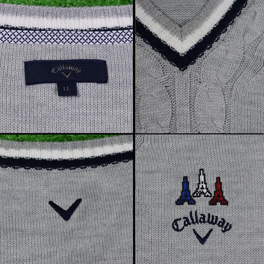 Callaway/キャロウェイ ゴルフ Ｖネックベスト【ライトグレー/LL】美品